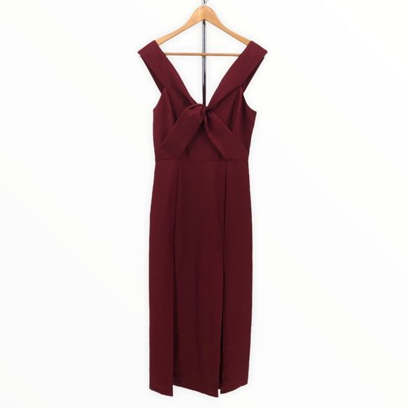 NBD x Revolve Maroon Off Shoulder Corah Gown - Picture 3 of 15